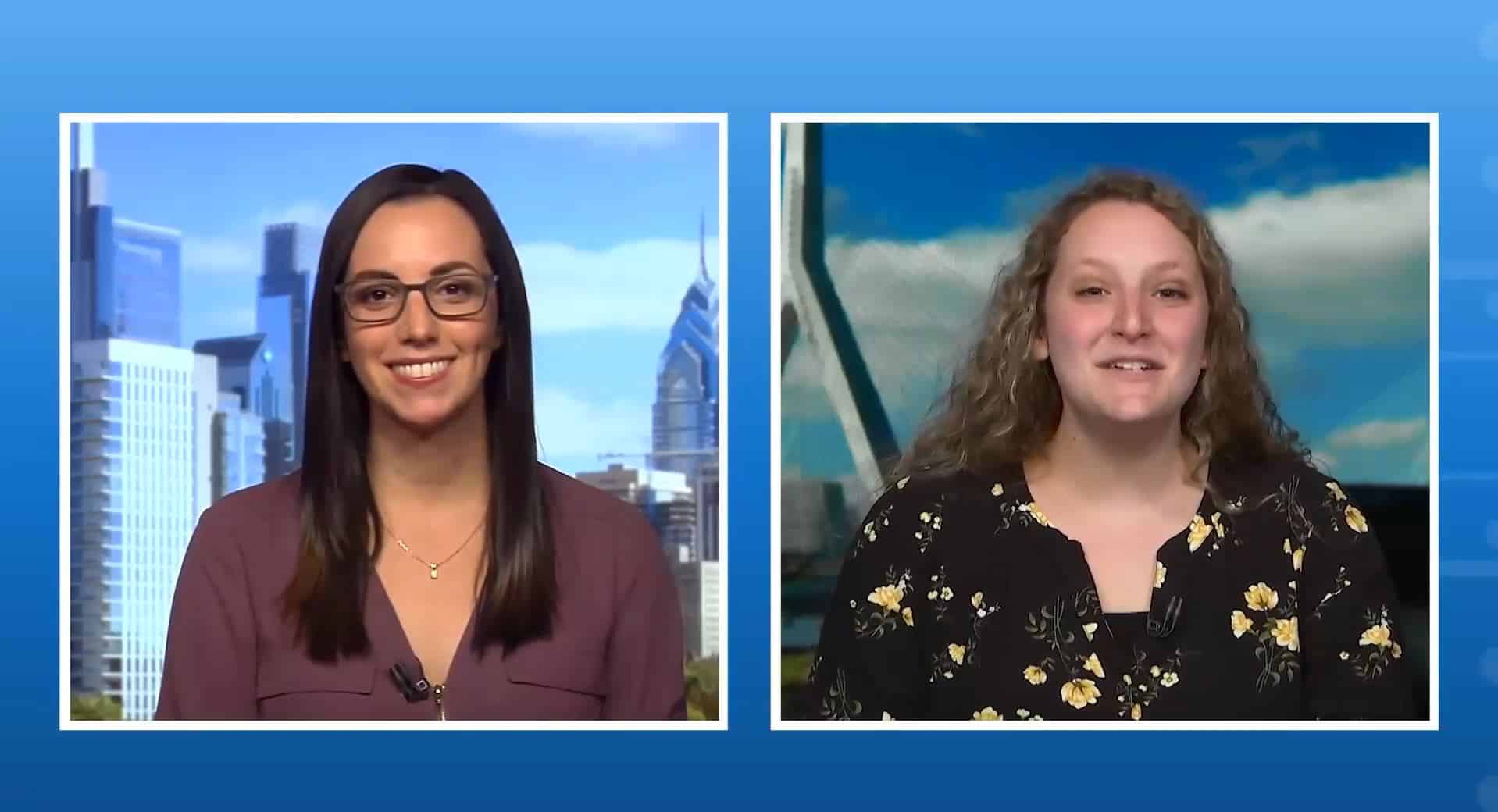 Two women on a virtual media tour discussion.